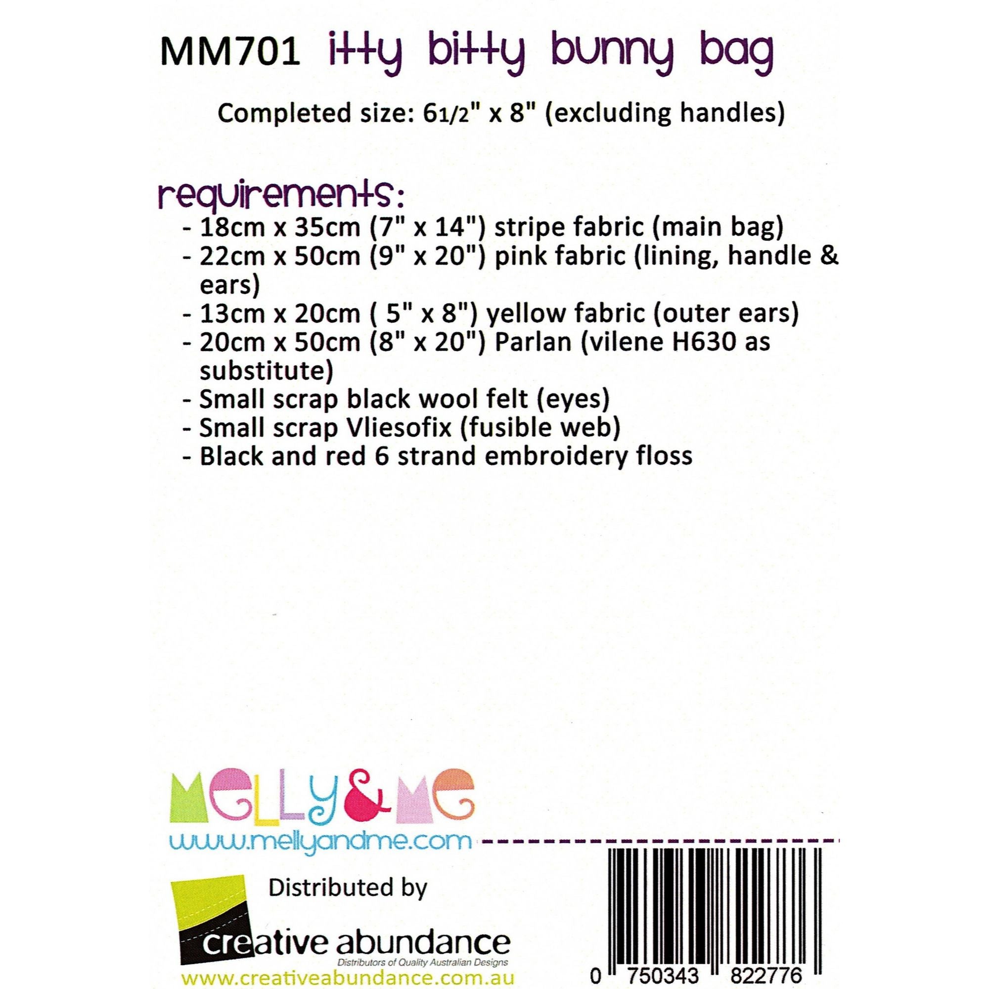 Melly and Me Pattern: Itty Bitty Bunny Bag Creative Card