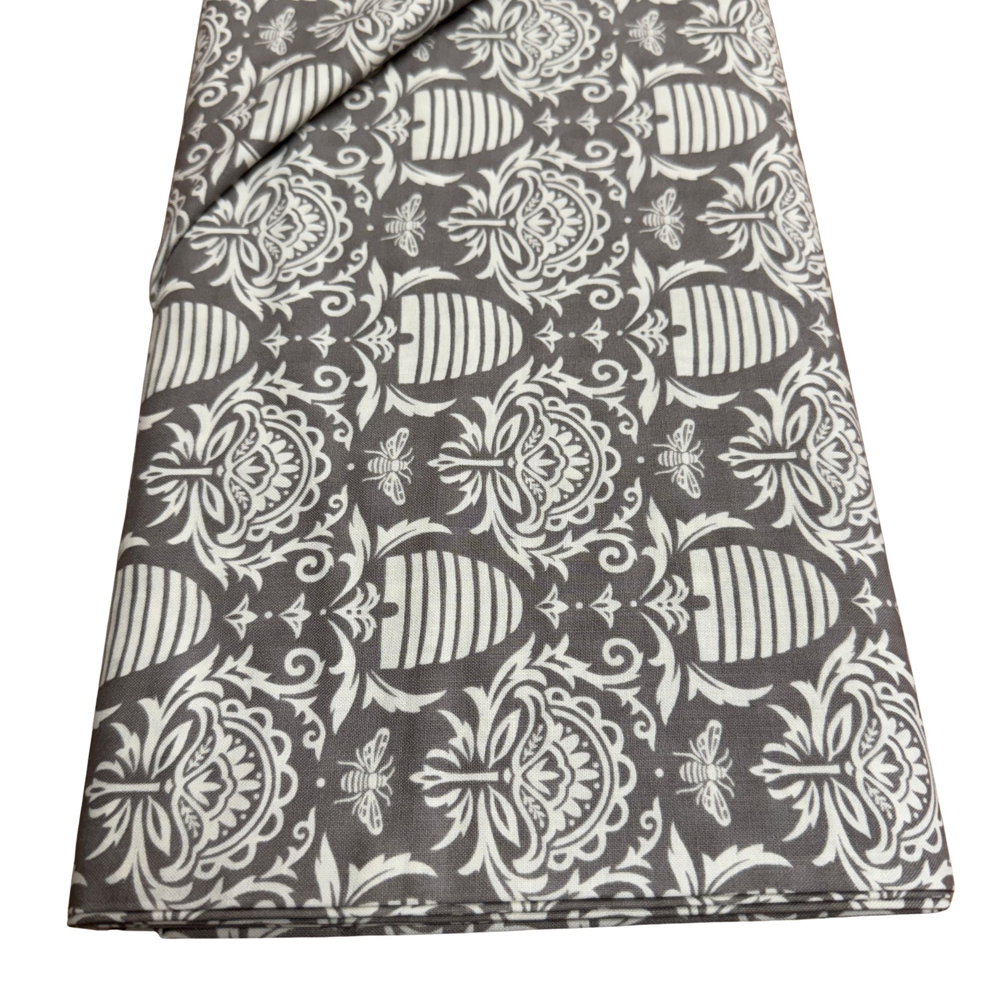 Moda Fabrics: Honey and Lavender Beehives in Pebble Grey by Deb Stain 56082 27