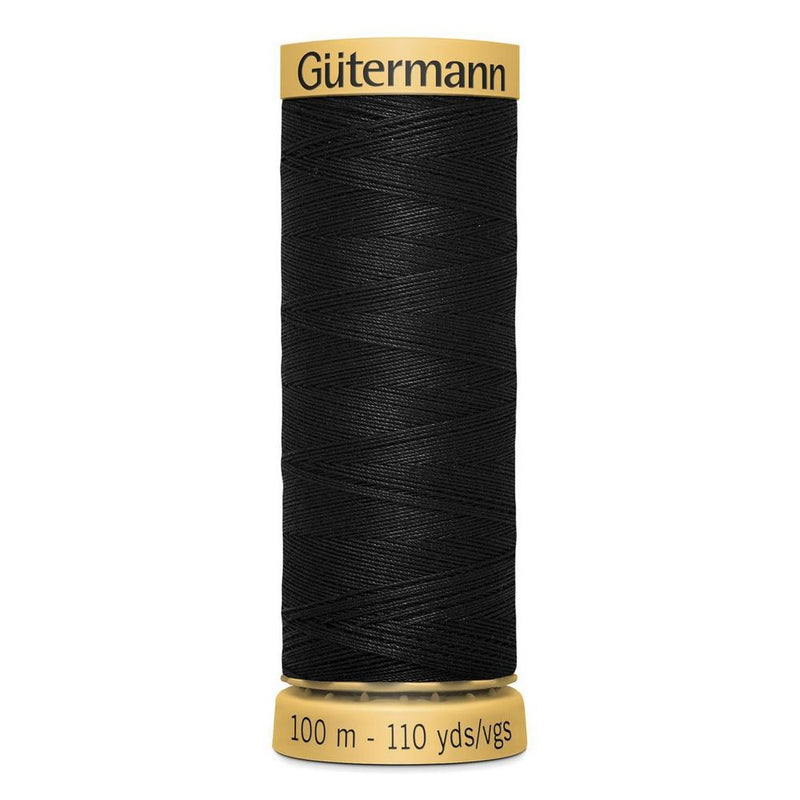 Gutermann Quilting 100% Mercerised Cotton Ne 50 Thread Col 5201 Black 100m