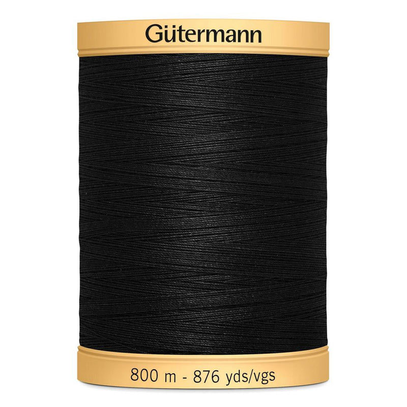Gutermann Quilting 100% Mercerised Cotton Ne 50 Thread Col 5201 Black 800m