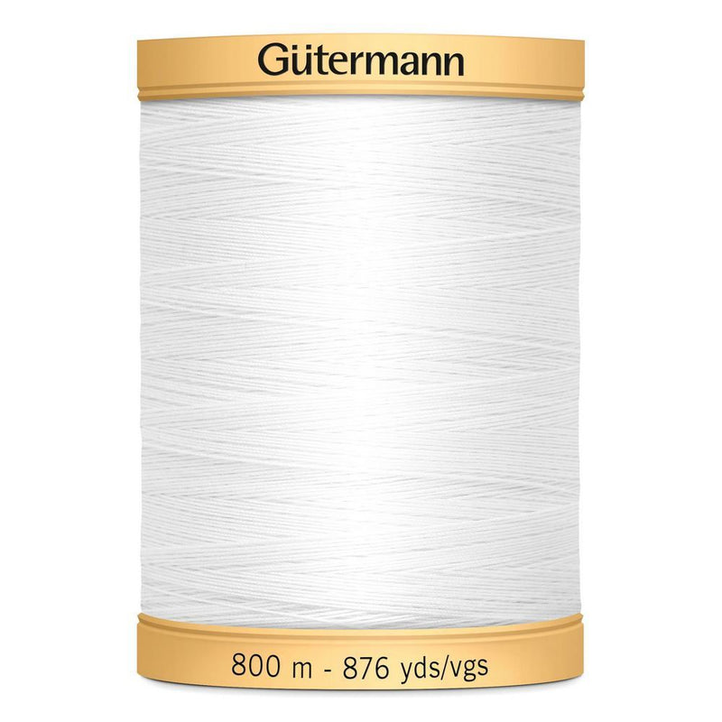 Gutermann Quilting 100% Mercerised Cotton Ne 50 Thread Col 5709 White 800m