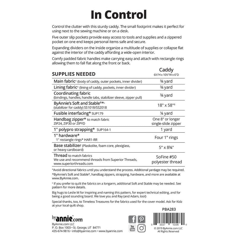 By Annie: In Control Bag Pattern