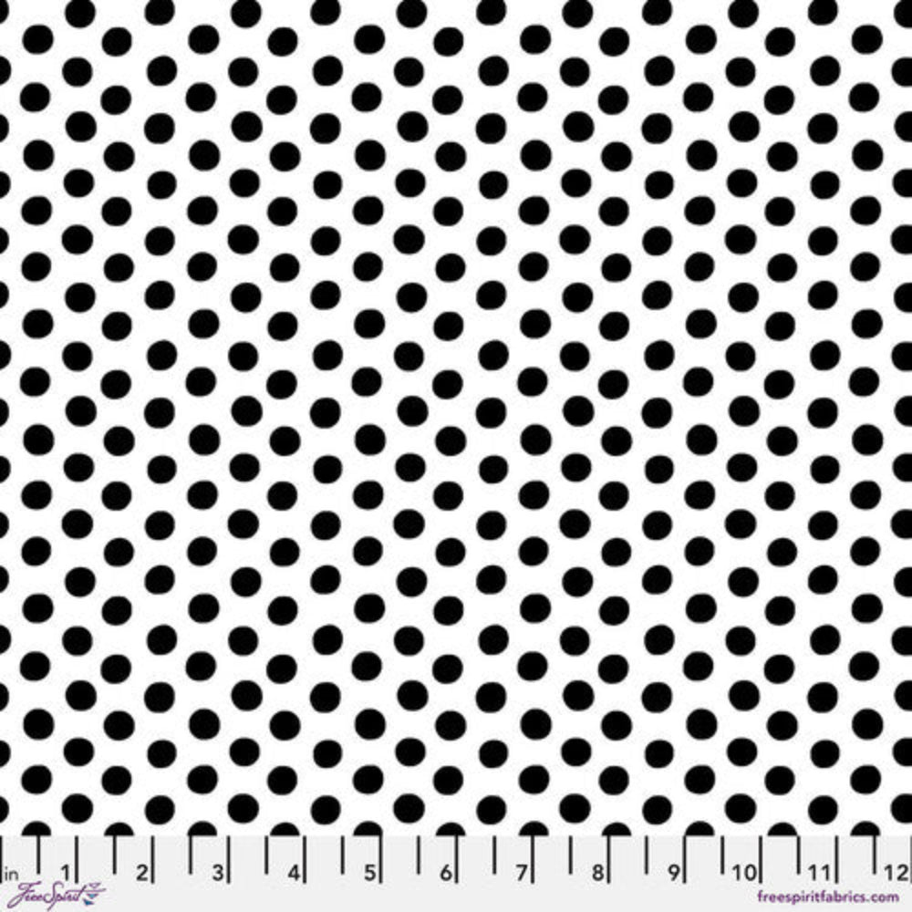 Kaffe Fassett: Spots, Black on white background PWGP070-WHITE