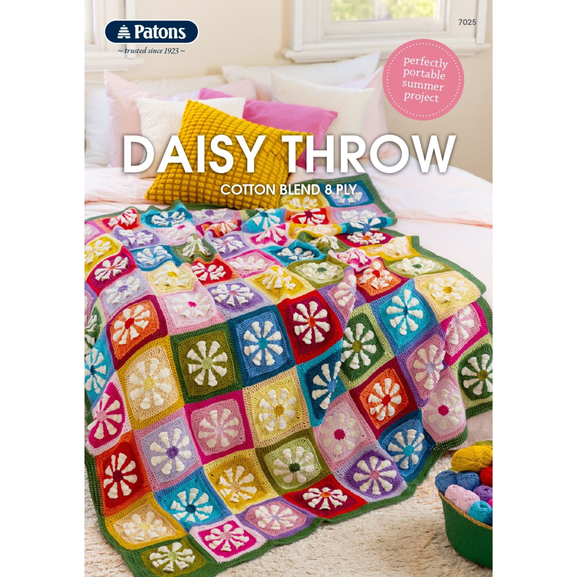 Patons: Daisy Throw Crochet Pattern 7025