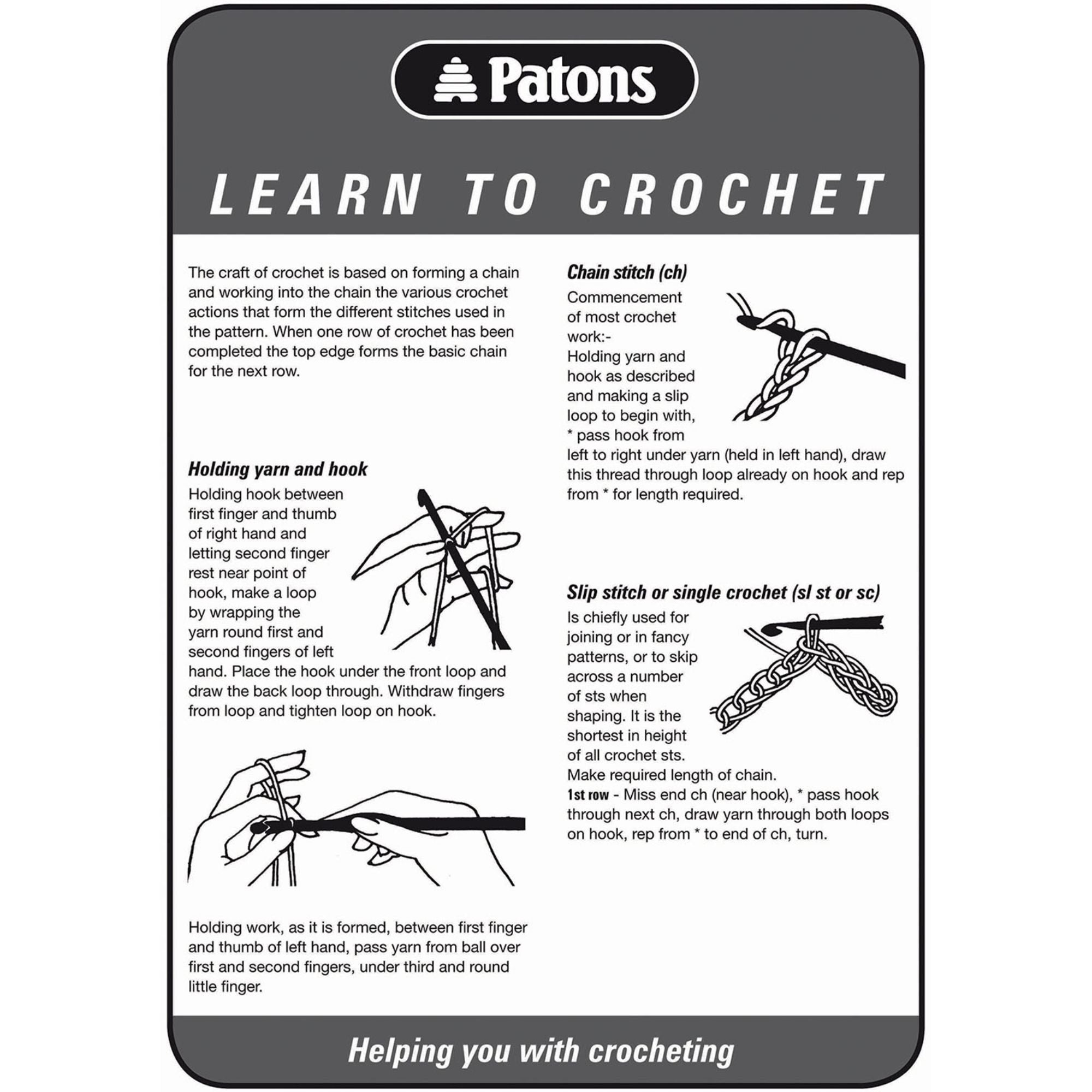 Patons: Learn to Crochet Leaflet 12LTC