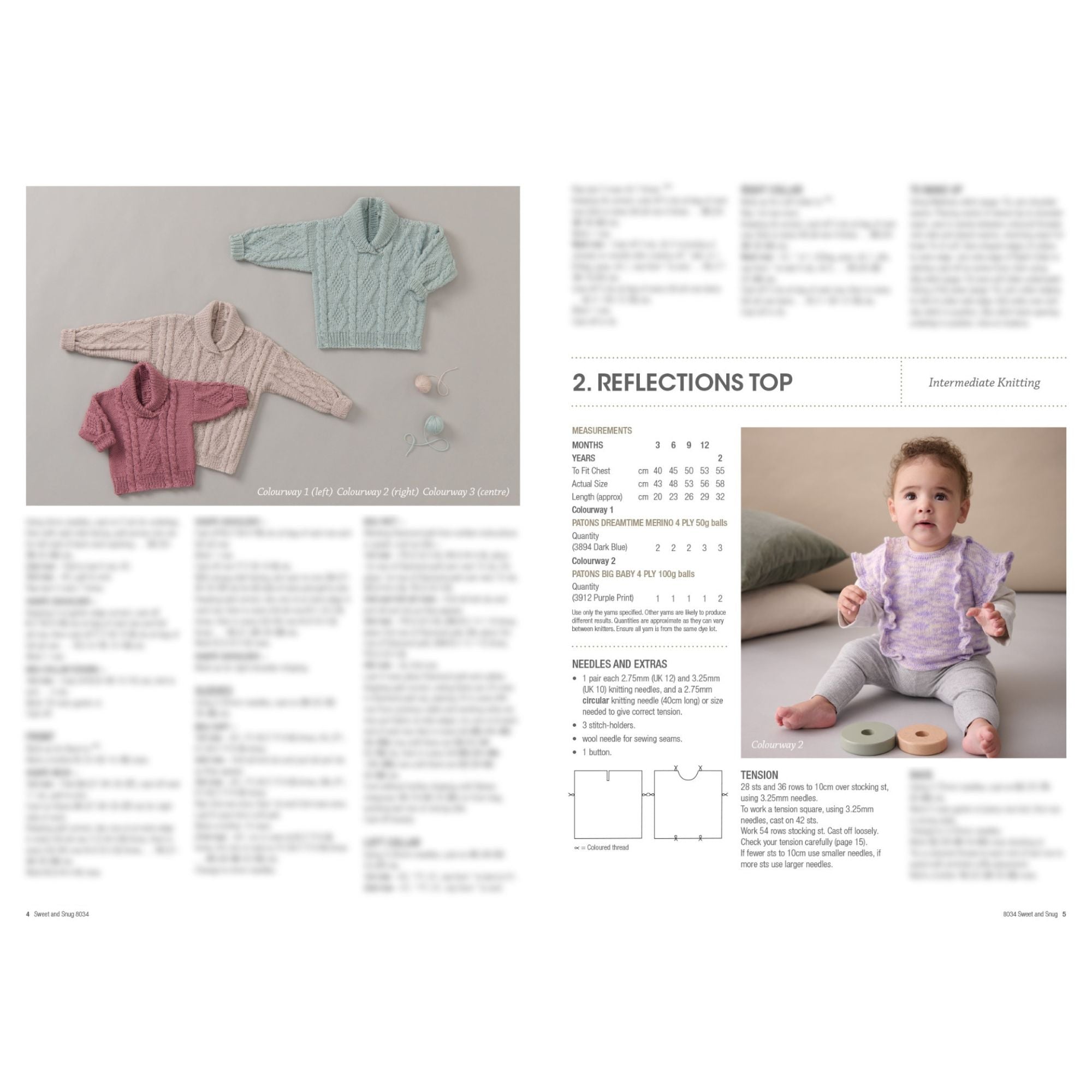 Patons: Sweet and Snug Knitting Patterns 8034