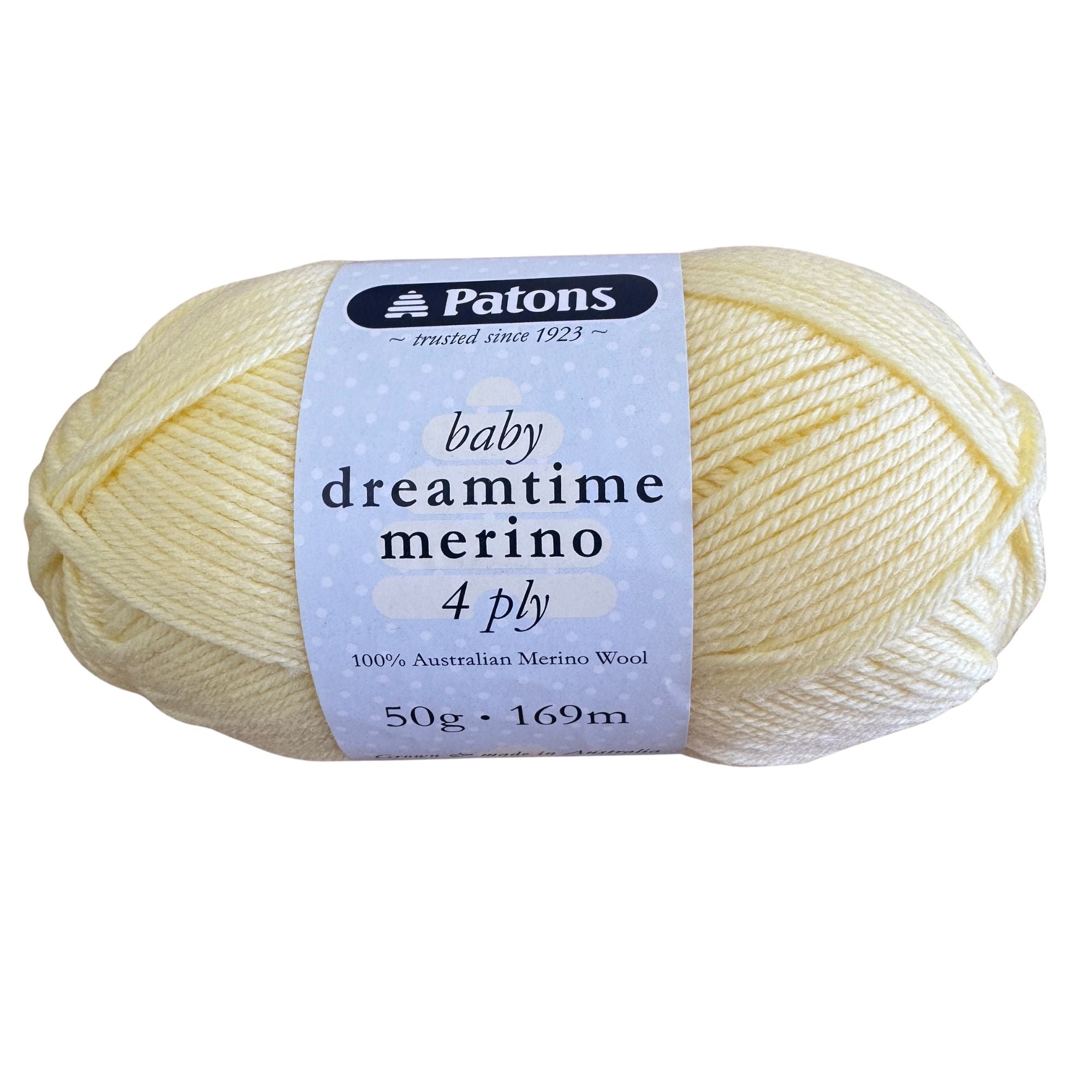 Patons Dreamtime Merino 4 Ply Yarn LEMON