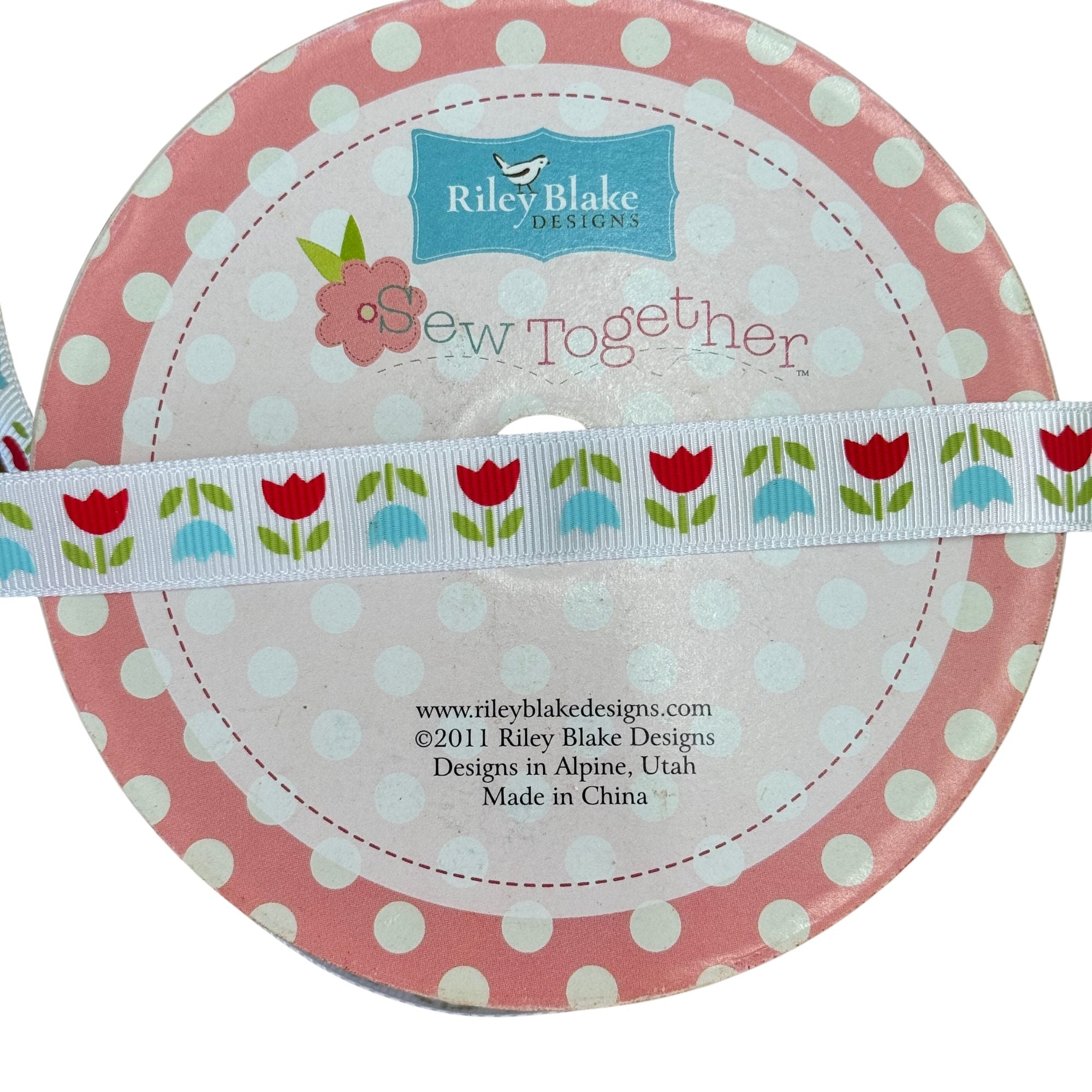 Riley Blake Sew Together Tulips Grosgrain Ribbon STRD-3430