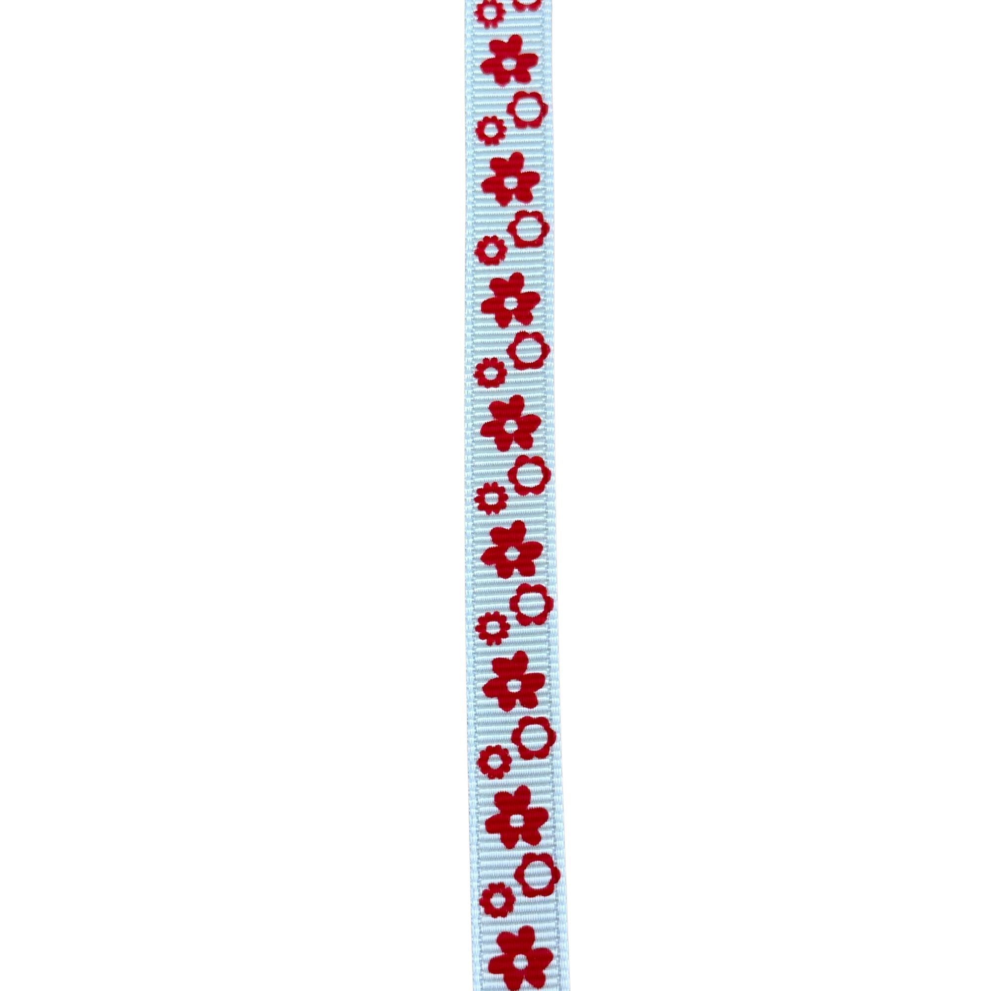 Riley Blake Sew Together Flower Grosgrain Ribbon in Red STRF-RED