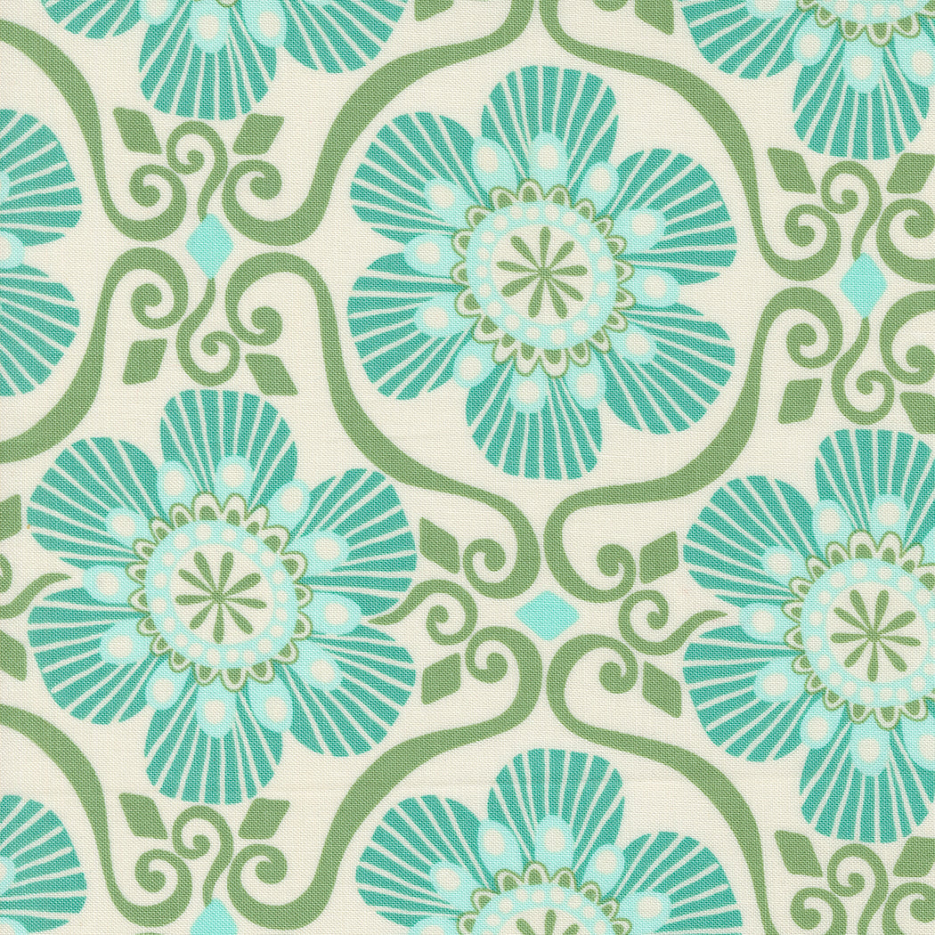 Tango - Kate Spain - Barcelona Cream Sea 27334 11 - Moda Fabrics