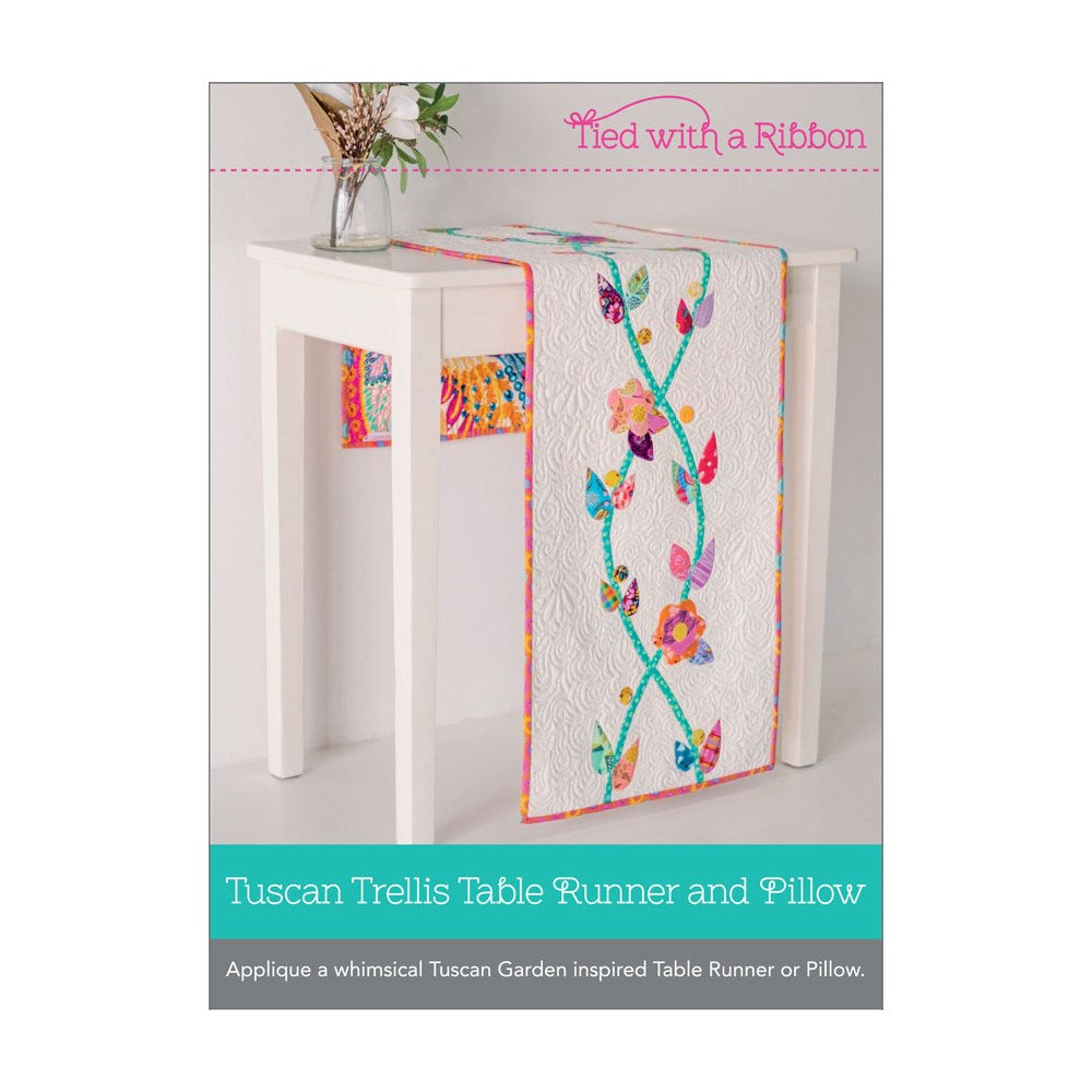 Tied with a Ribbon Tuscan Trellis Cushion and Tablerunner pattern