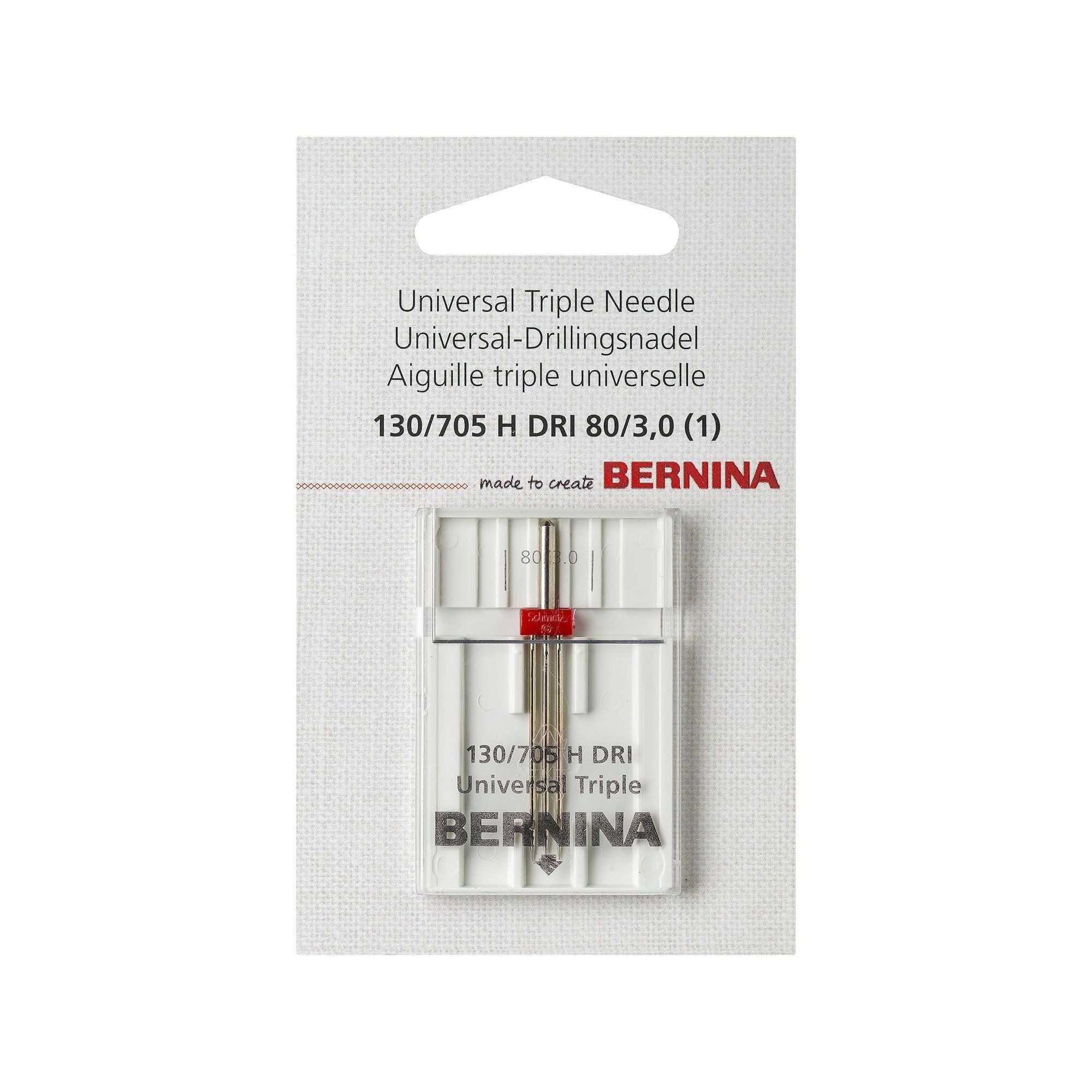 Bernina Universal Triple Sewing Machine Needles 130/705 H DRI 80/3.0 0025297100