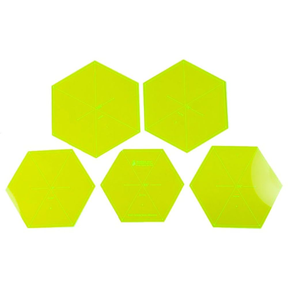 Matilda's Own: Hexagon Set 60 Degrees EXTRA LARGE Acrylic Templates 8.5 - 10.5 Inches