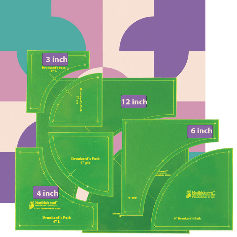 Matilda's Own: Drunkards Path Acrylic Templates 3in + 4in + 6in + 12in