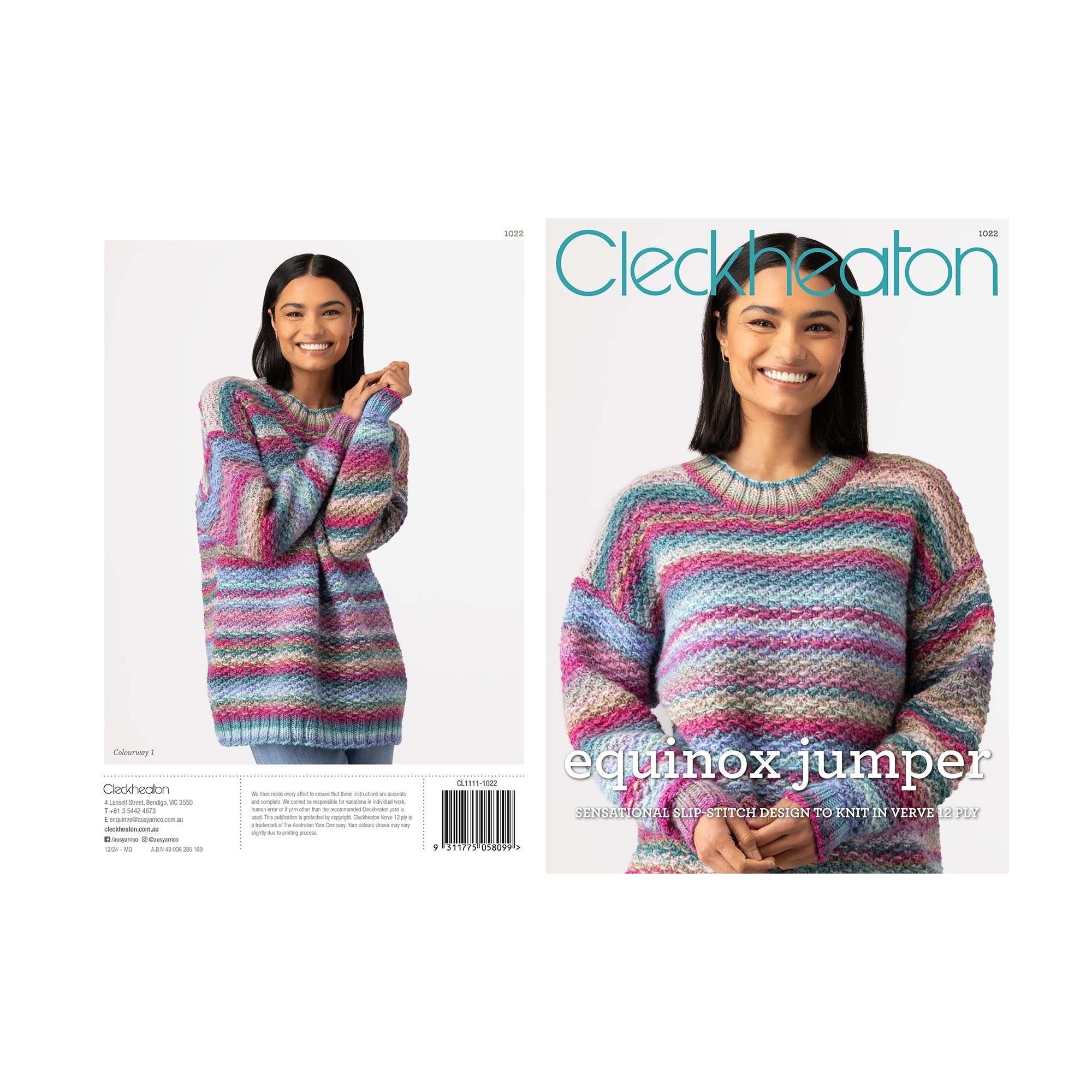 Cleckheaton: Equinox Jumper Knitting Pattern 1022