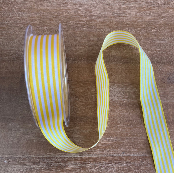 Striped Ribbon 25mm wide Col 103 Yellow