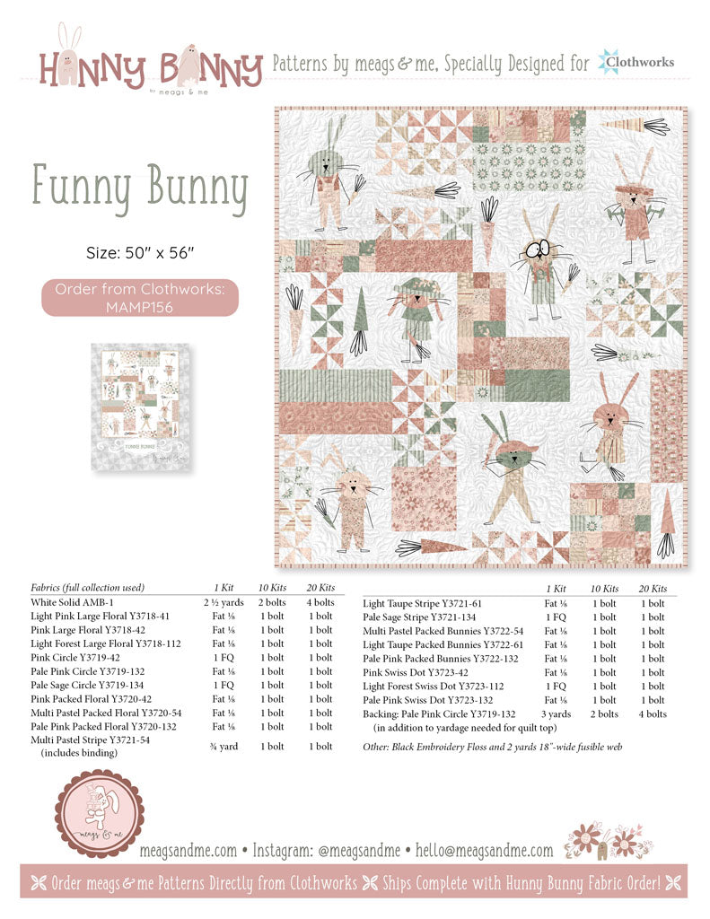 Meags and Me Quilt Pattern - Funny Bunny