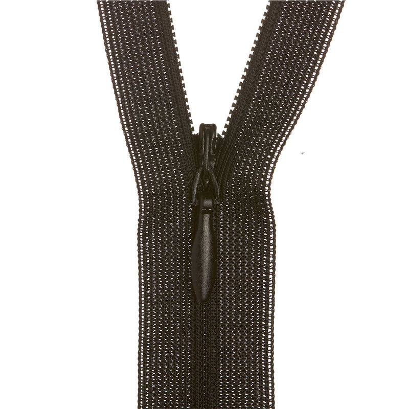 30cm Birch Invisible Zipper Black