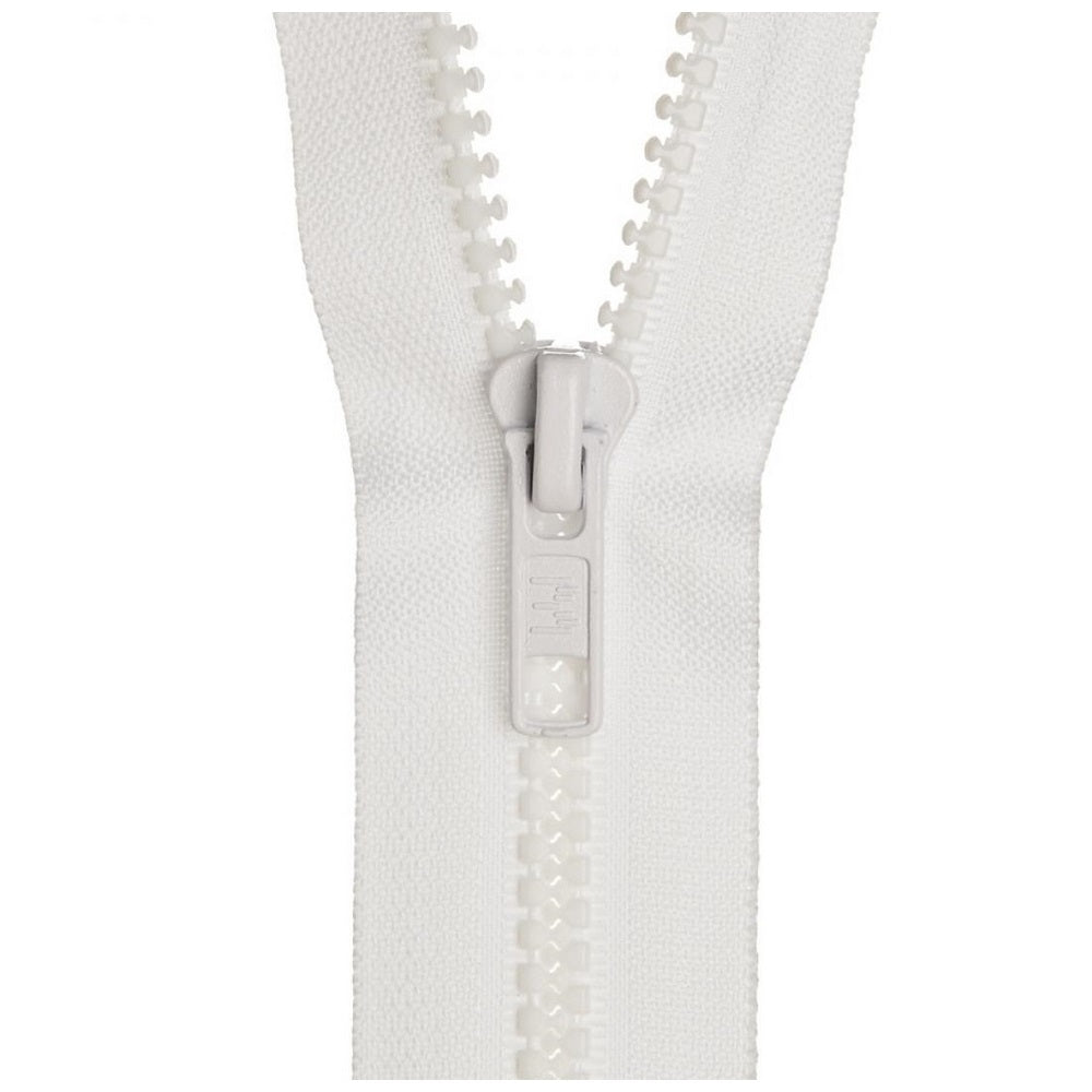 40cm Zip Chunky No 5 Open Ended 101 White