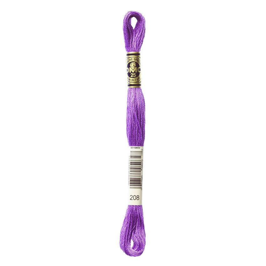 DMC 208 Six Stranded Embroidery Floss Very Dark Lavender