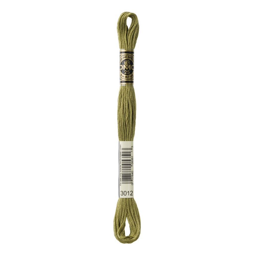 DMC 3012 Six Stranded Embroidery Floss Medium Khaki Green