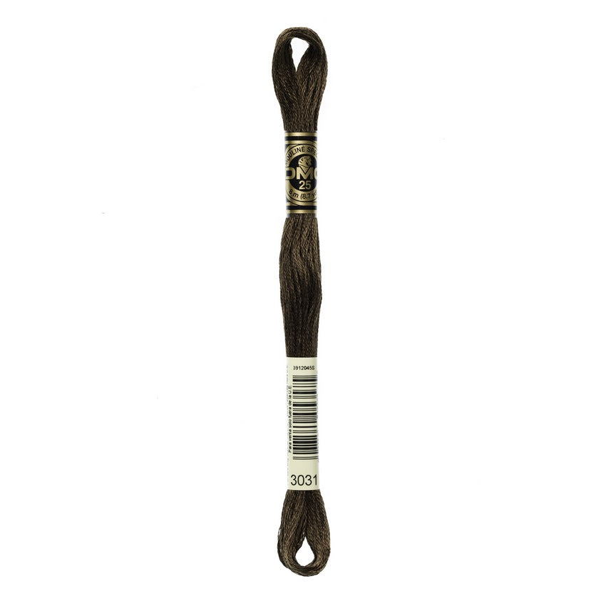 DMC 3031 Six Stranded Embroidery Floss Very Dark Mocha Brown
