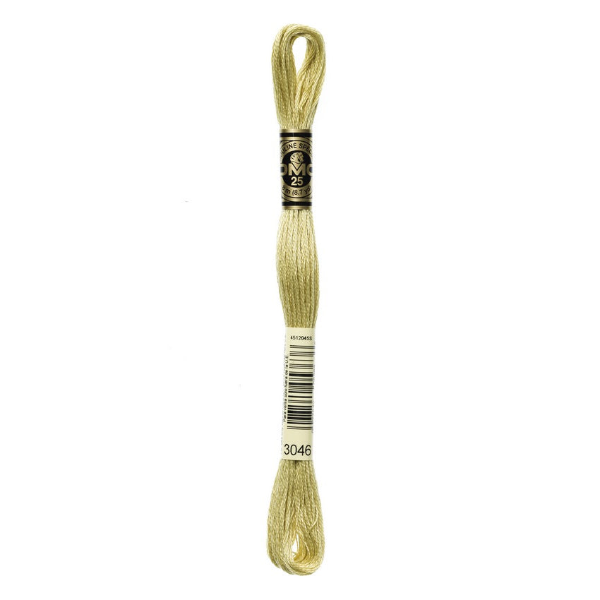 DMC 3046 Six Stranded Embroidery Floss Medium Yellow Beige
