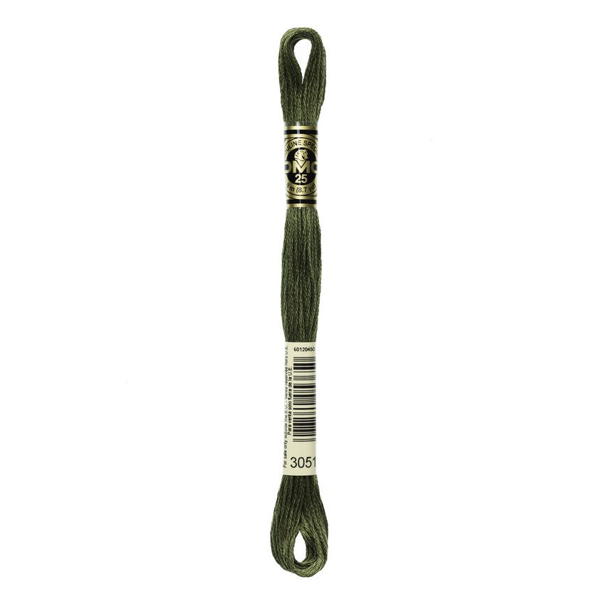 DMC 3051 Six Stranded Embroidery Floss Dark Green Gray