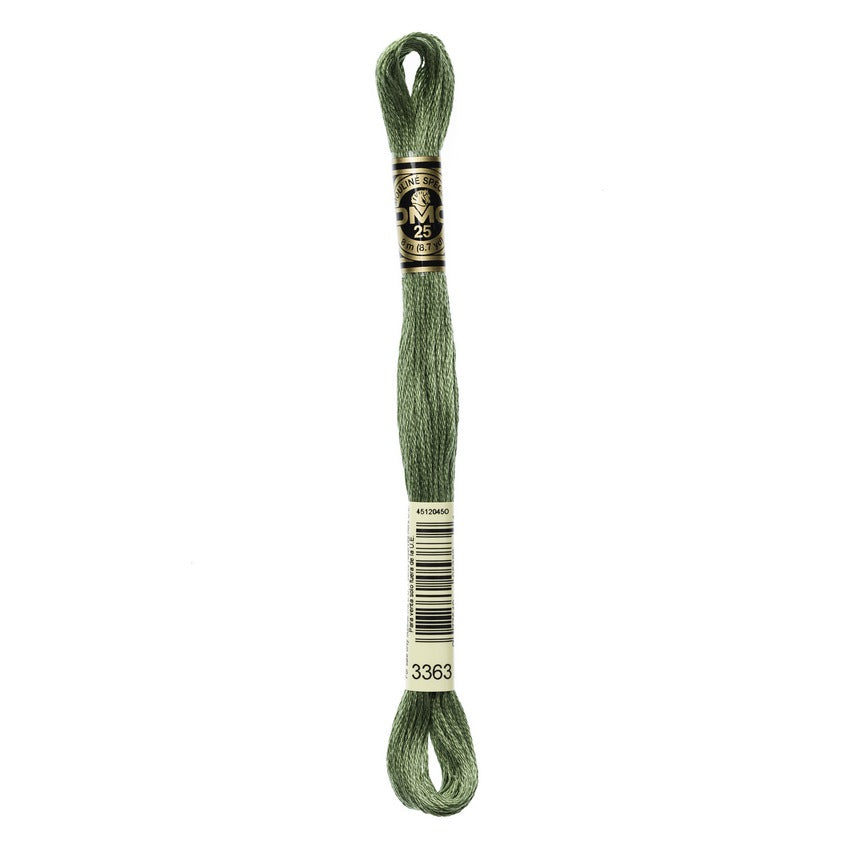 DMC 3363 Six Stranded Embroidery Floss Medium Pine Green