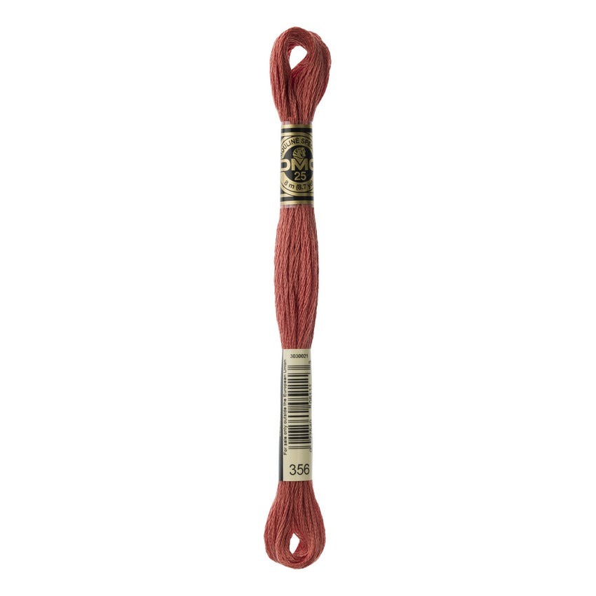 DMC 356 Six Stranded Embroidery Floss Medium Terra Cotta