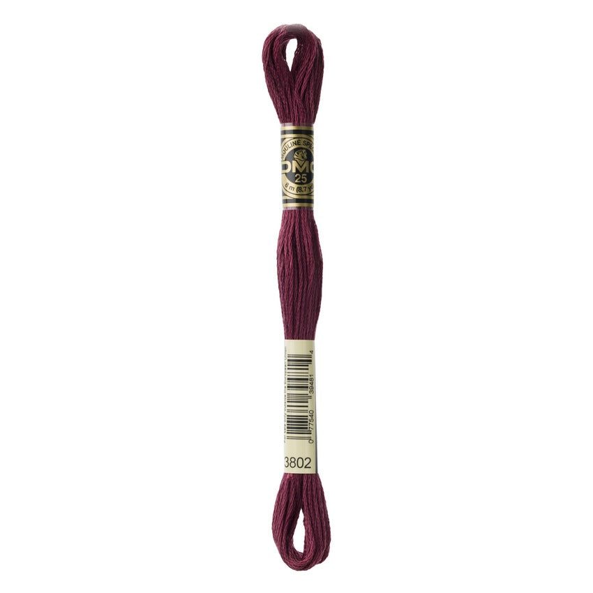 DMC 3802 Six Stranded Embroidery Floss Very Dark Antique Mauve