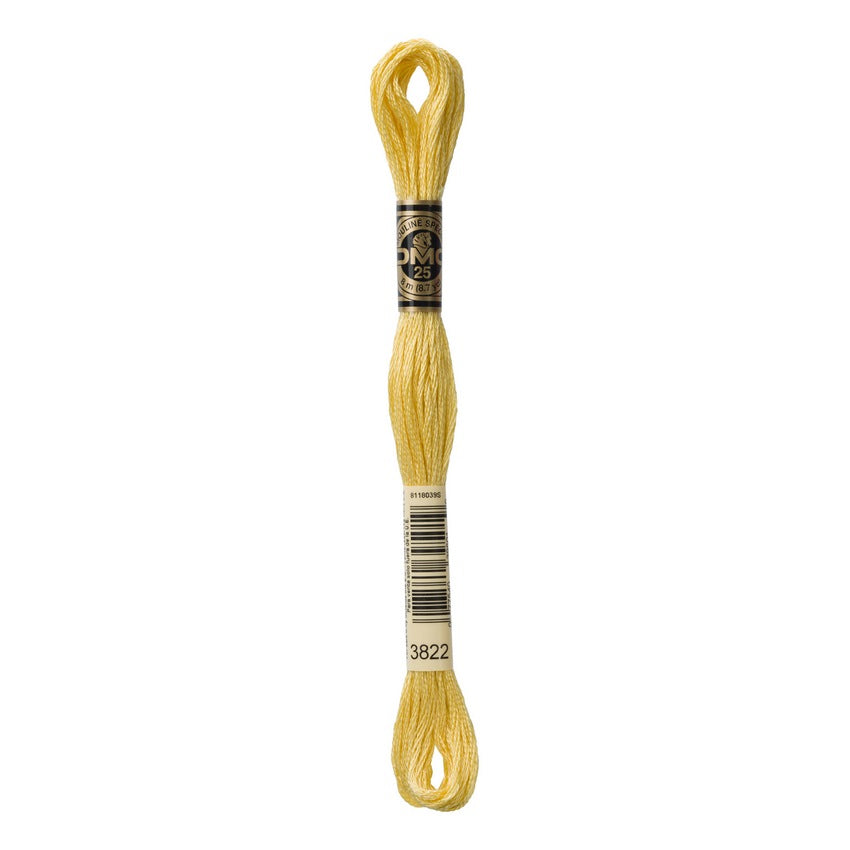 DMC 3822 Six Stranded Embroidery Floss Light Straw