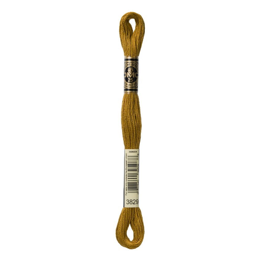 DMC 3829 Six Stranded Embroidery Floss Very Dark Old Gold