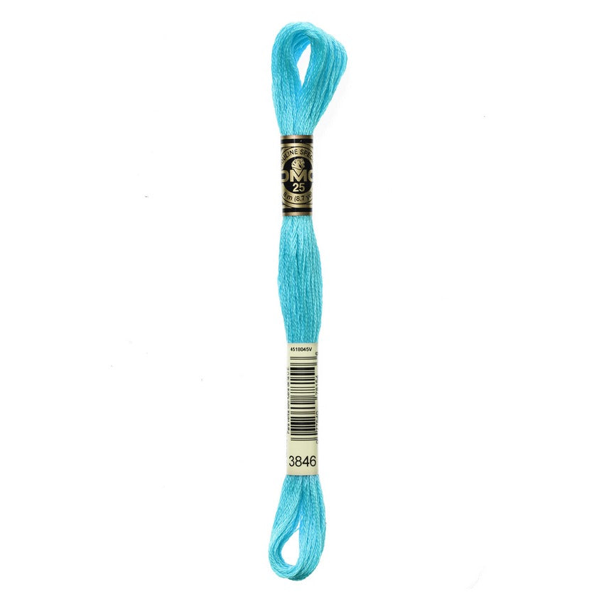 DMC 3846 Six Stranded Embroidery Floss Light Bright Turquoise