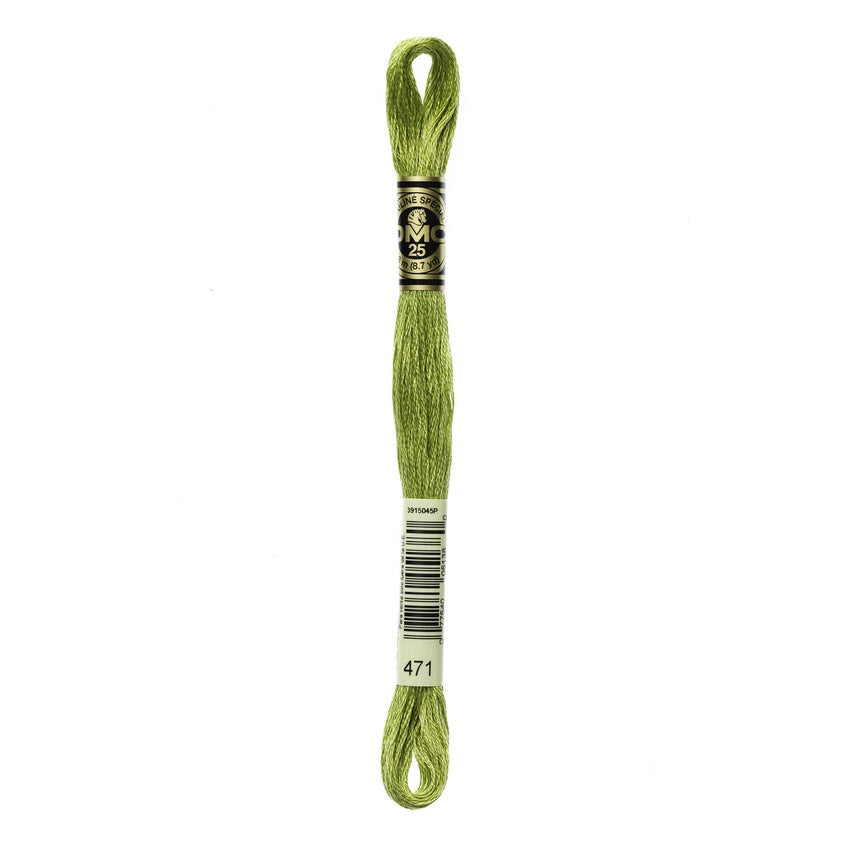 DMC 471 Six Stranded Embroidery Floss Very Light Avocado Green