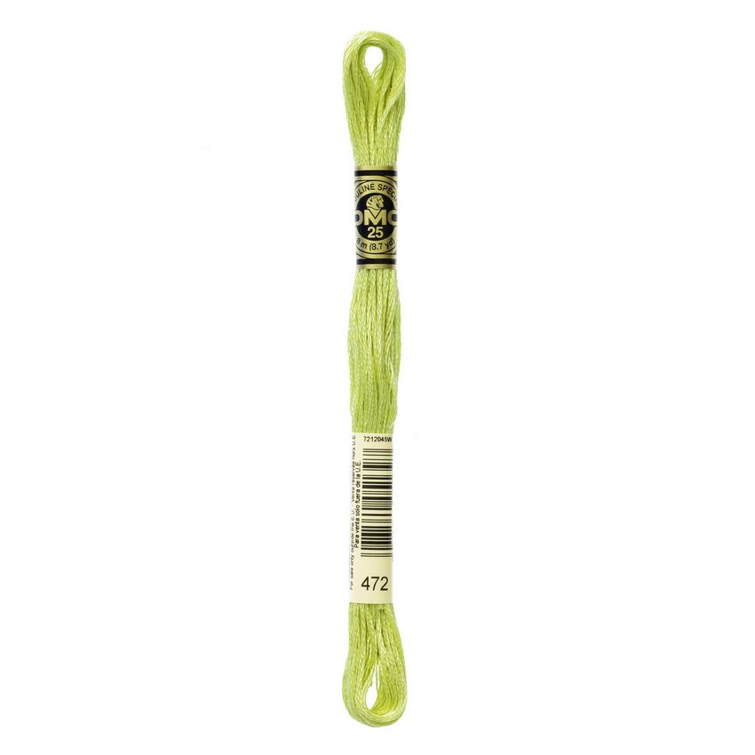 DMC 472 Six Stranded Embroidery Floss Ultra Light Avocado Green