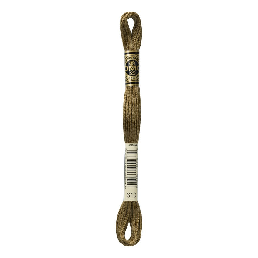 DMC 610 Six Stranded Embroidery Floss Dark Drab Brown