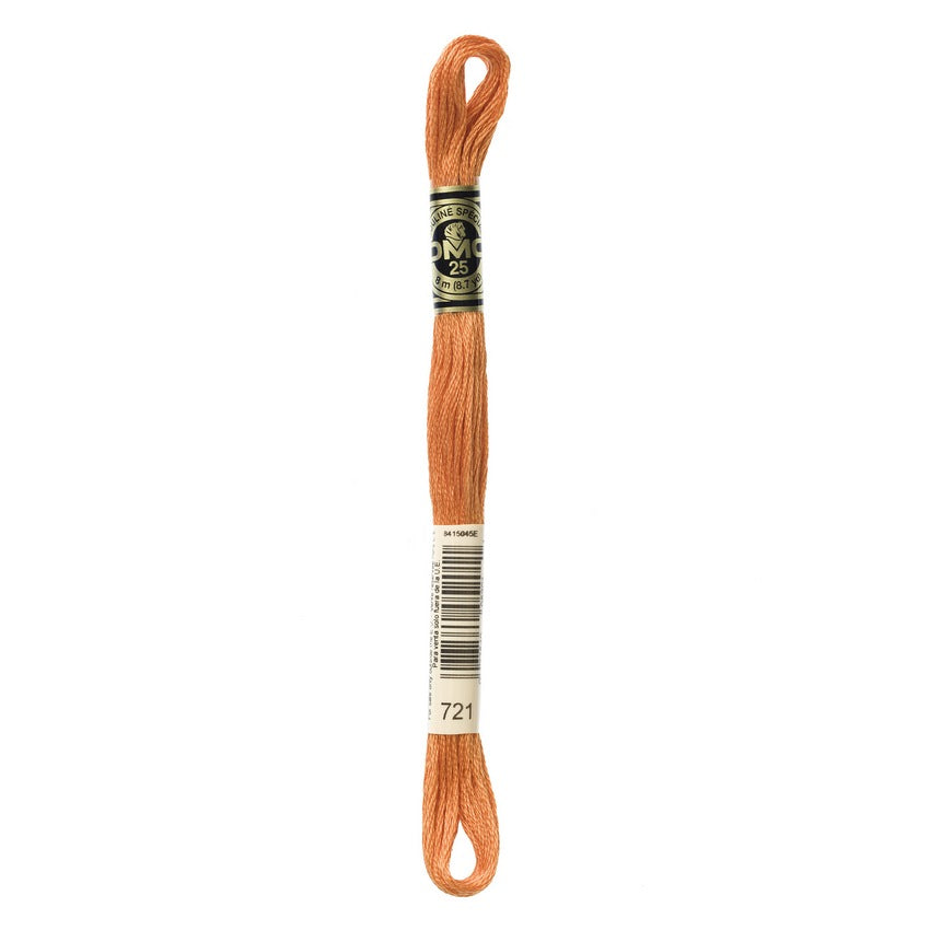 DMC 721 Six Stranded Embroidery Floss Medium Orange Spice