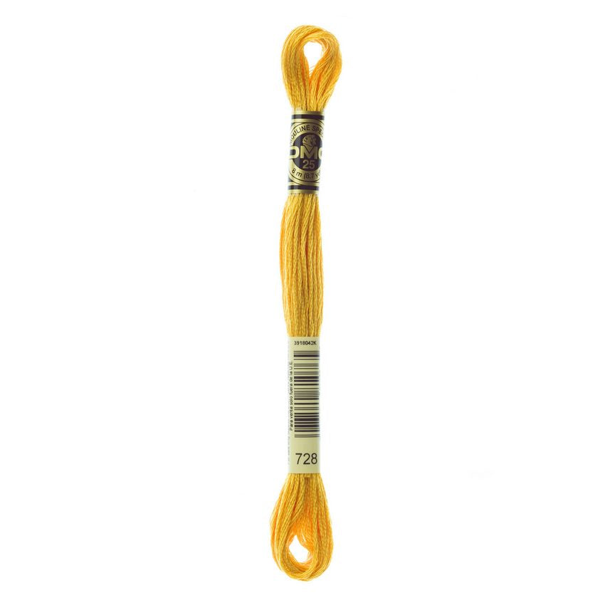 DMC 728 Six Stranded Embroidery Floss Topaz