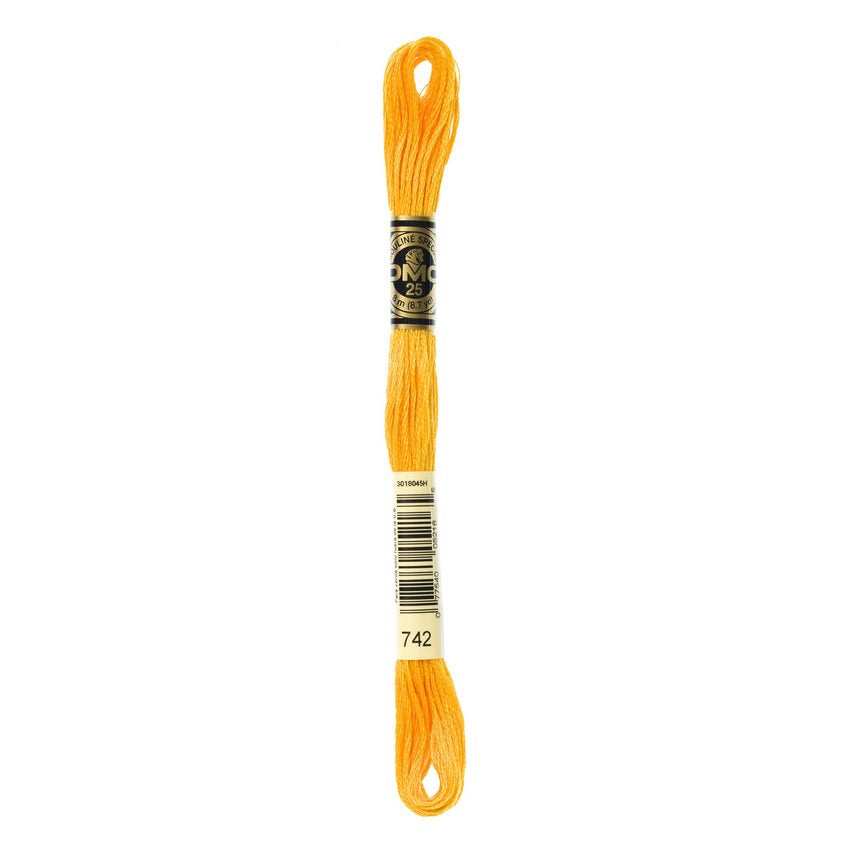 DMC 742 Six Stranded Embroidery Floss Light Tangerine
