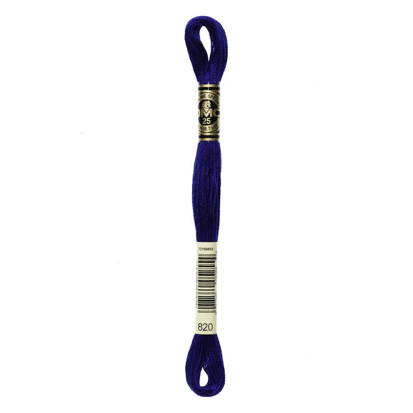 DMC 820 Six Stranded Embroidery Floss Very Dark Royal Blue