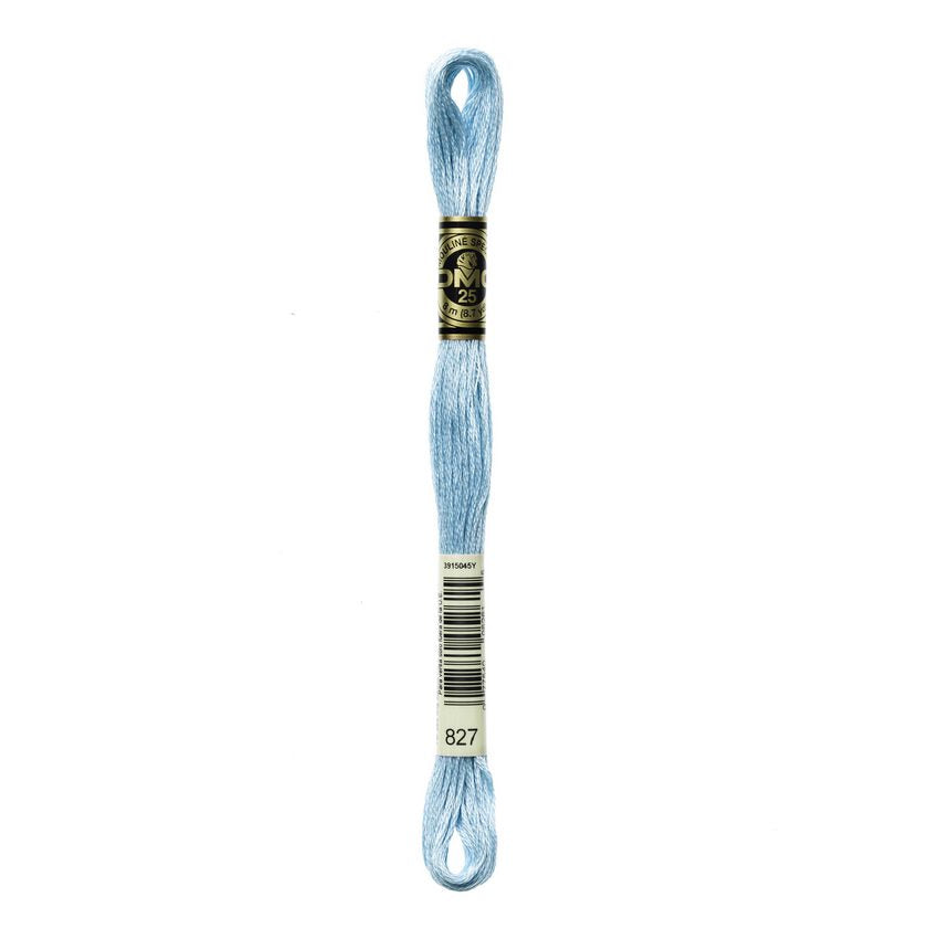 DMC 827 Six Stranded Embroidery Floss Very Light Blue