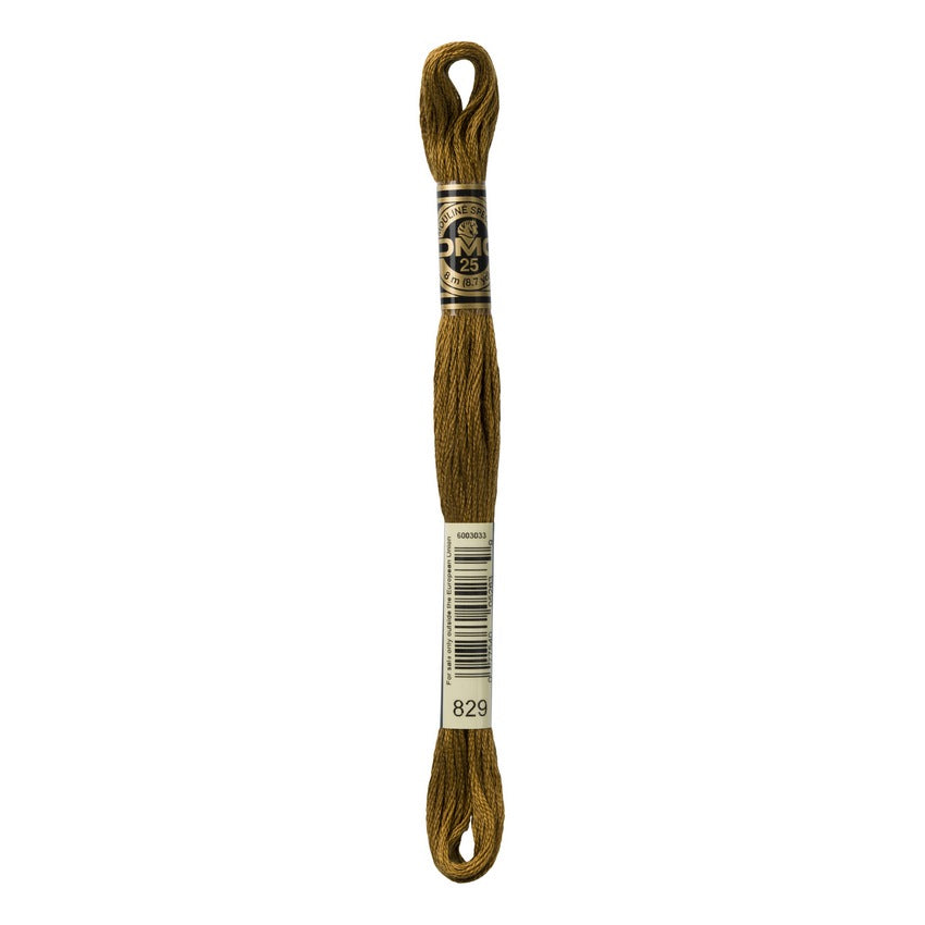 DMC 829 Six Stranded Embroidery Floss Very Dark Golden Olive