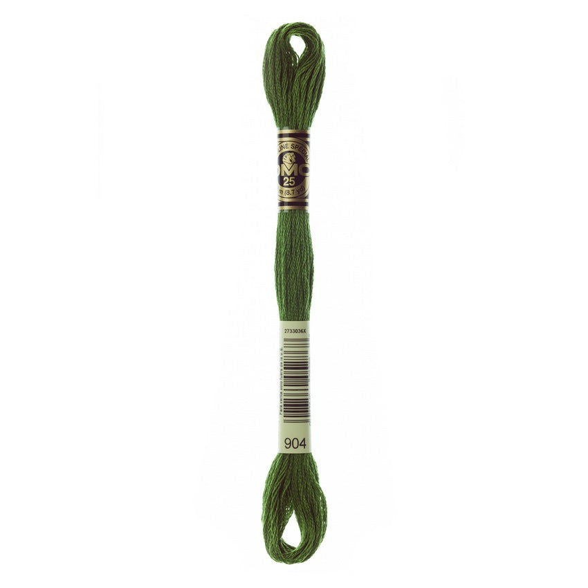 DMC 904 Six Stranded Embroidery Floss Very Dark Parrot Green