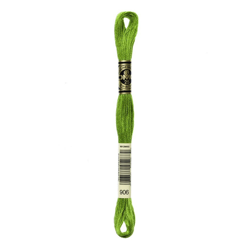 DMC 906 Six Stranded Embroidery Floss Medium Parrot Green