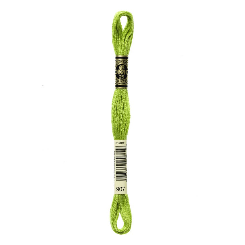 DMC 907 Six Stranded Embroidery Floss Light Parrot Green