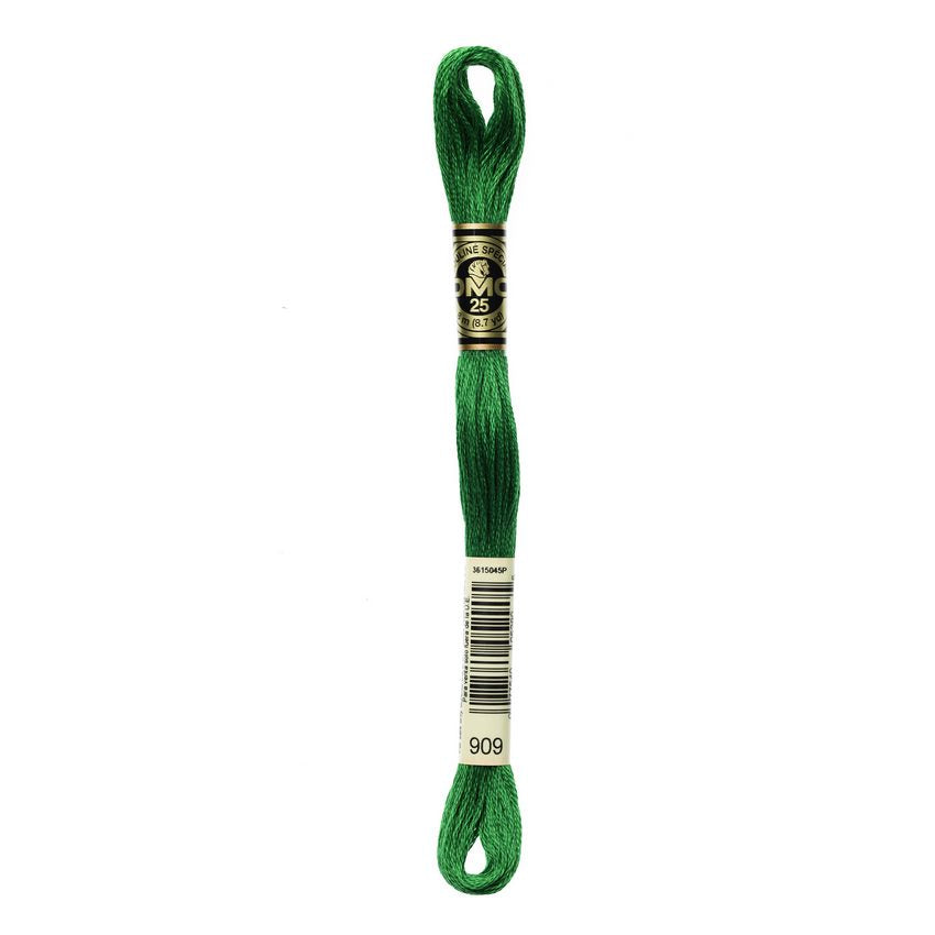 DMC 909 Six Stranded Embroidery Floss Very Dark Emerald Green