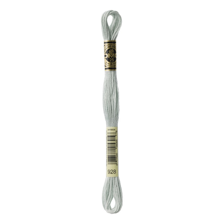 DMC 928 Six Stranded Embroidery Floss Very Light Gray Green