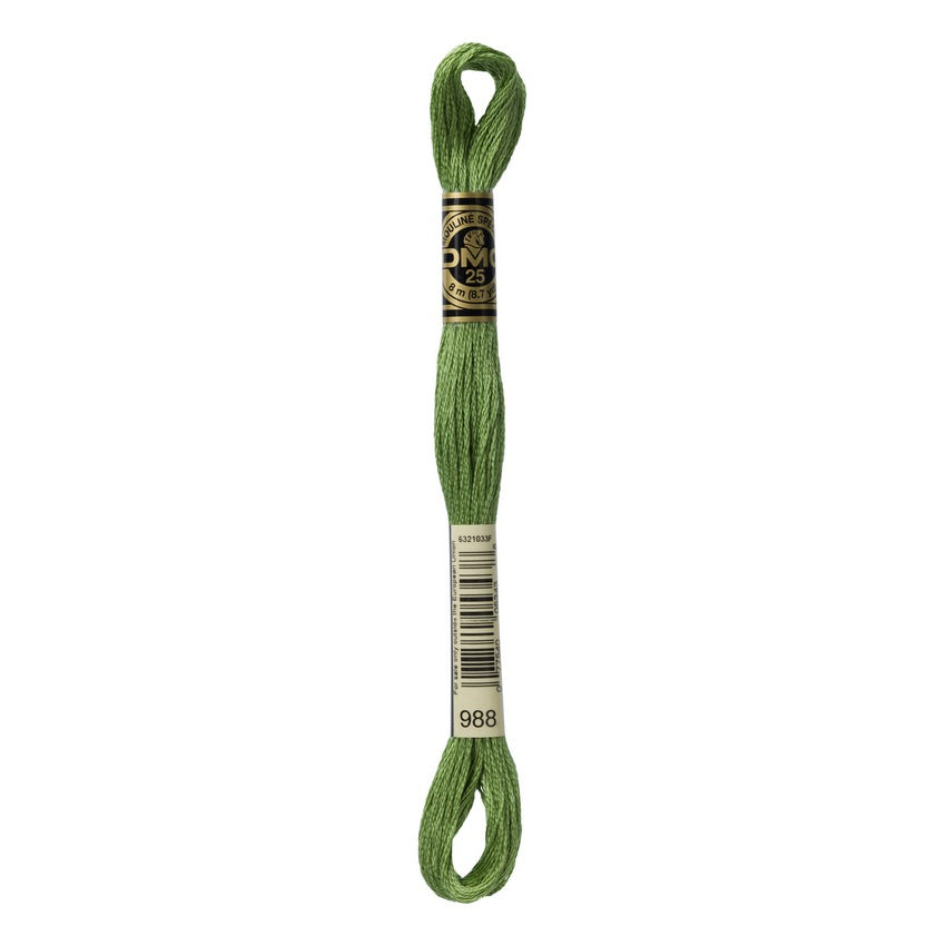 DMC 988 Six Stranded Embroidery Floss Medium Forest Green
