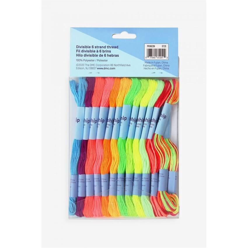 DMC Threadship Skein Pack - Neon Colours - 24 Skeins